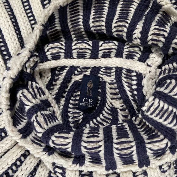 CP Company Logo‎ Patch Sweater Size 4 Black White Striped Long Sleeve Turtleneck - Picture 6 of 6